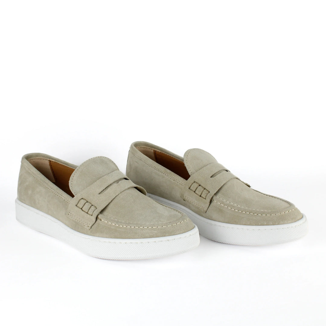Beige Suede Capri Moccasins