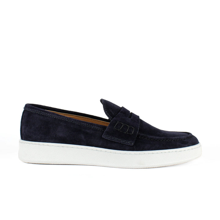 Blue Suede Capri Moccasins