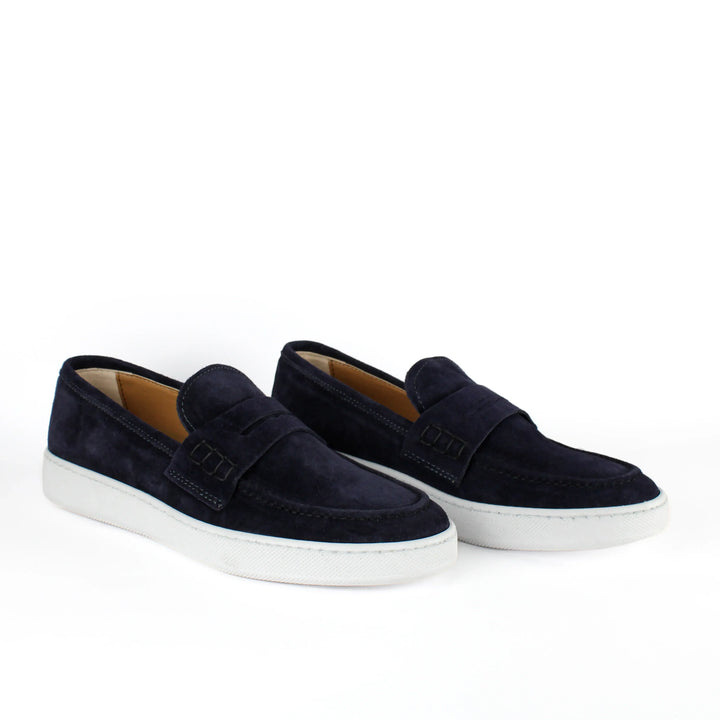 Blue Suede Capri Moccasins