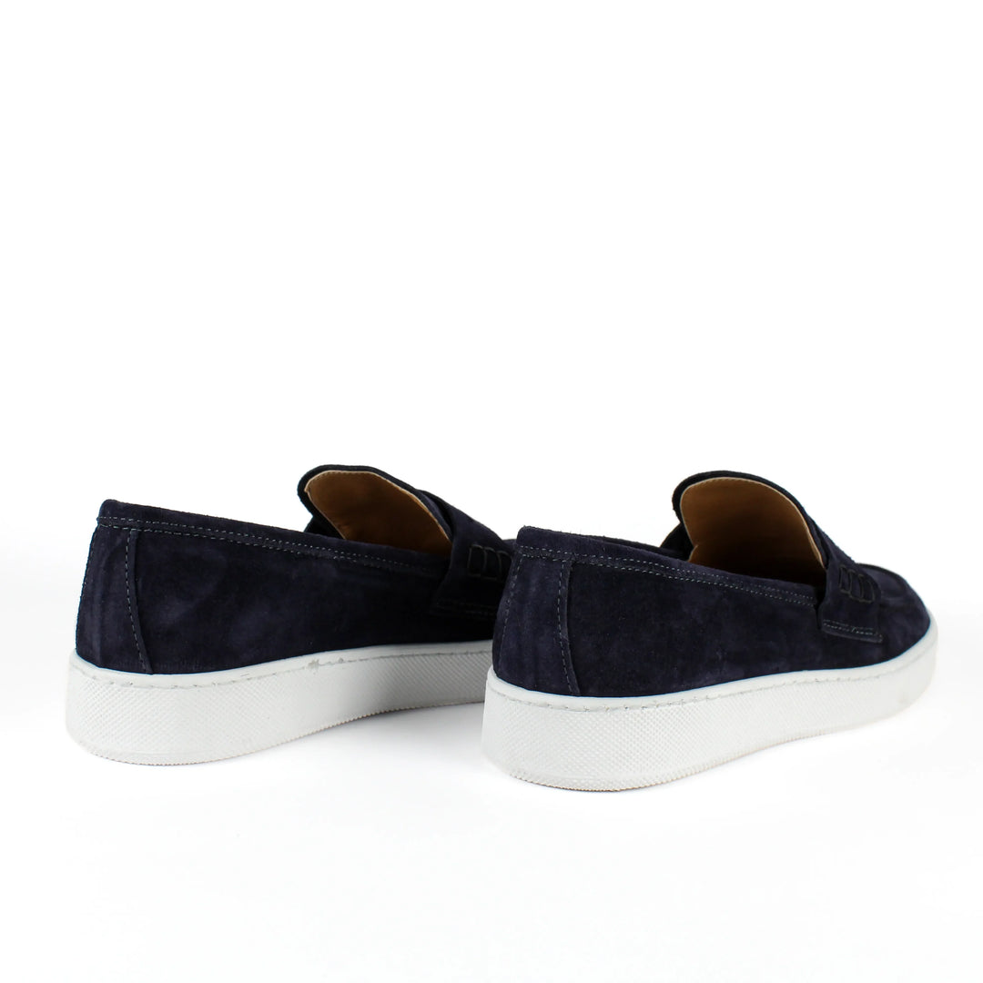 Blue Suede Capri Moccasins