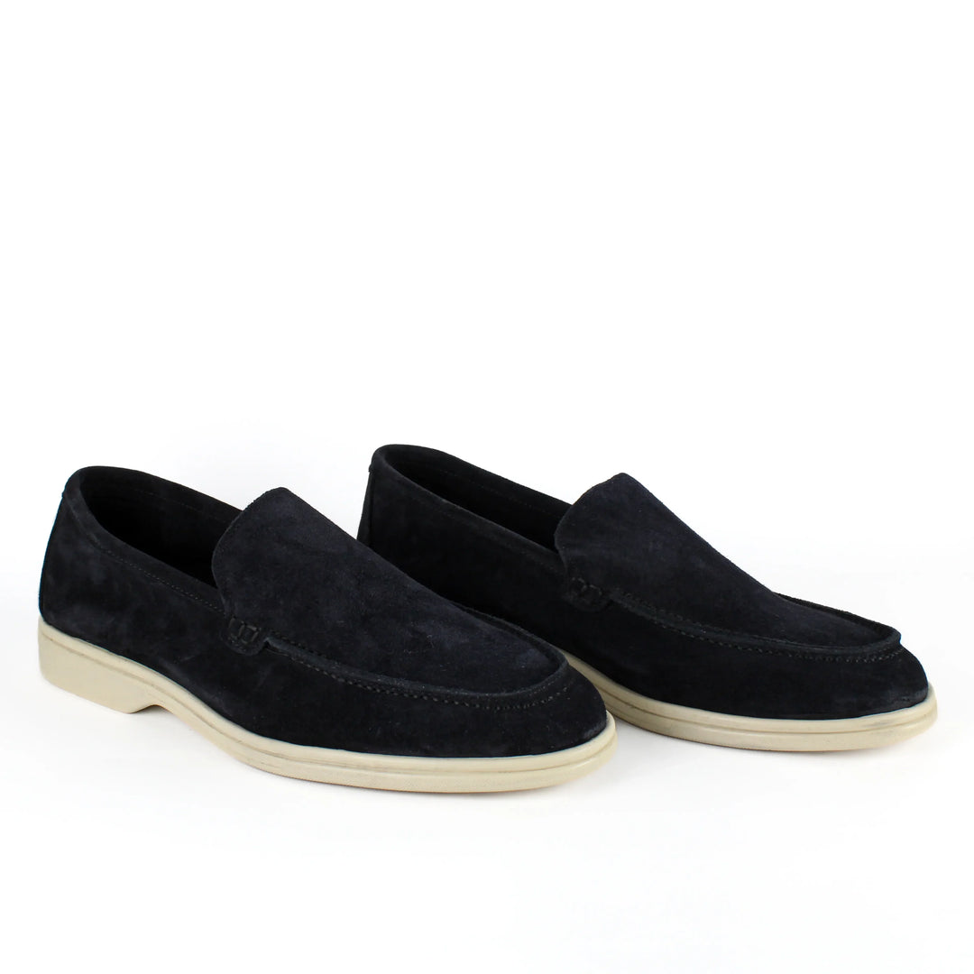 Portofino Suede Blue Moccasins