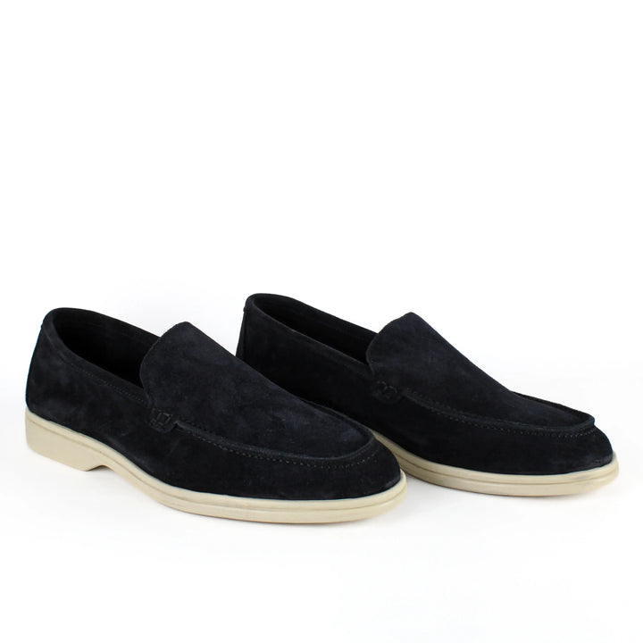 Portofino Suede Blue Moccasins