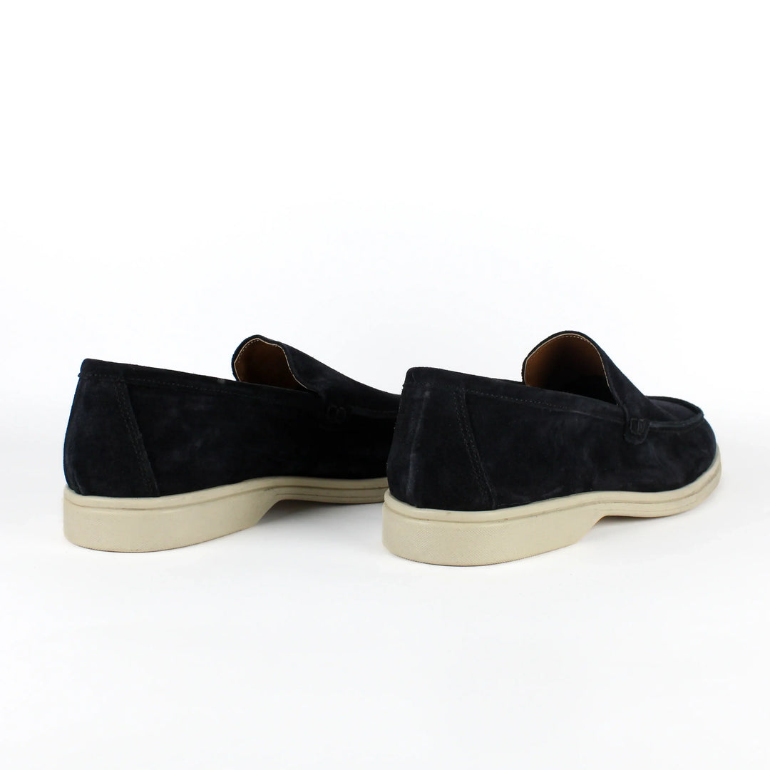 Portofino Suede Blue Moccasins