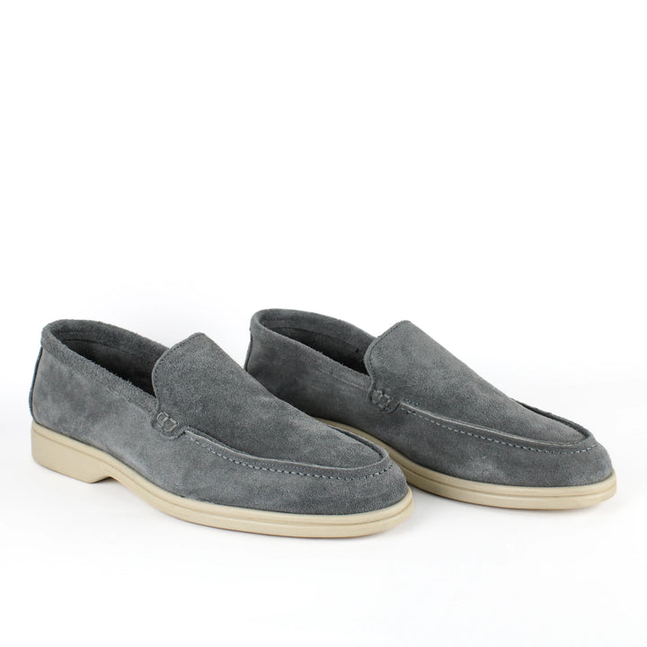 Portofino Suede Gray Moccasins