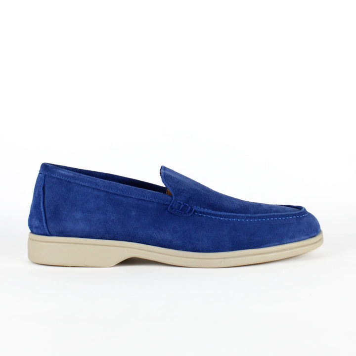 Portofino Suede Moccasins in Electric Blue