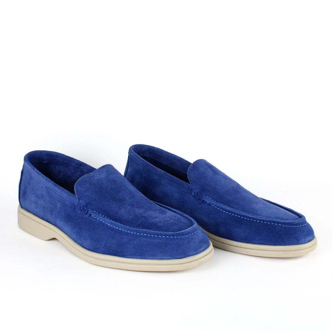 Portofino Suede Moccasins in Electric Blue