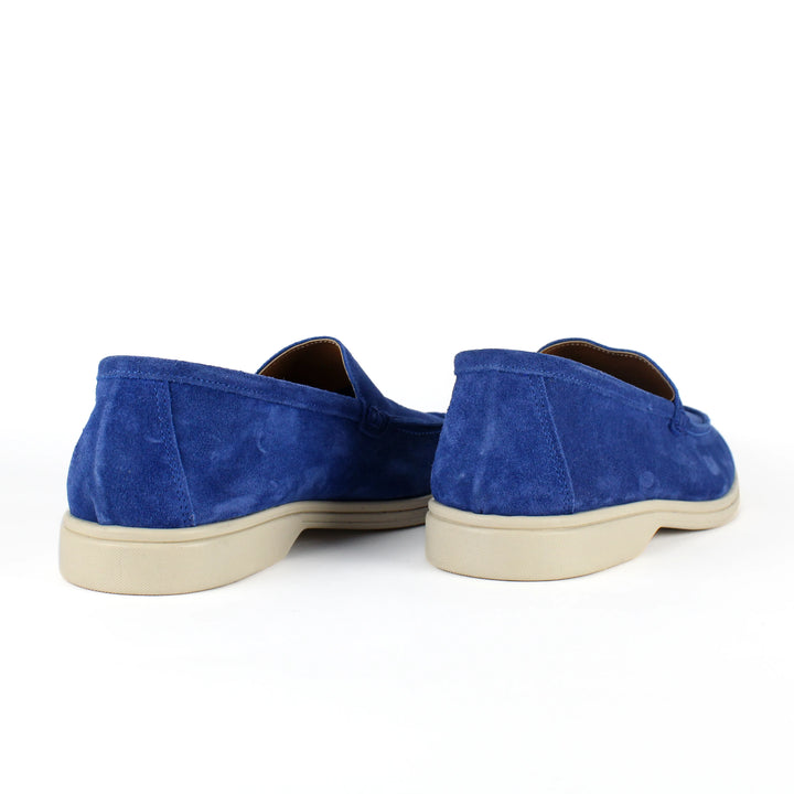 Portofino Suede Moccasins in Electric Blue