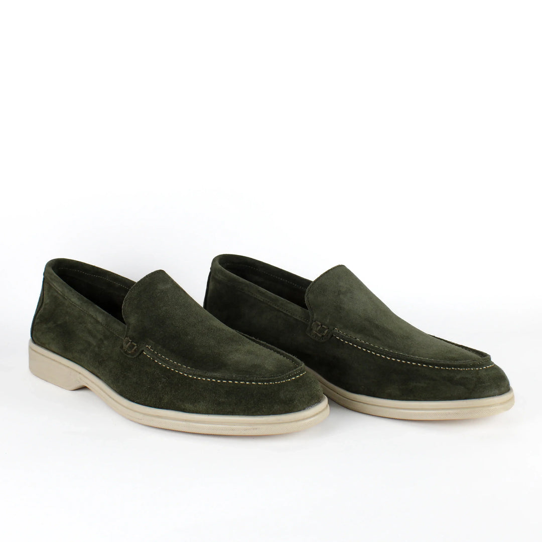 Portofino Suede Moccasins in Green