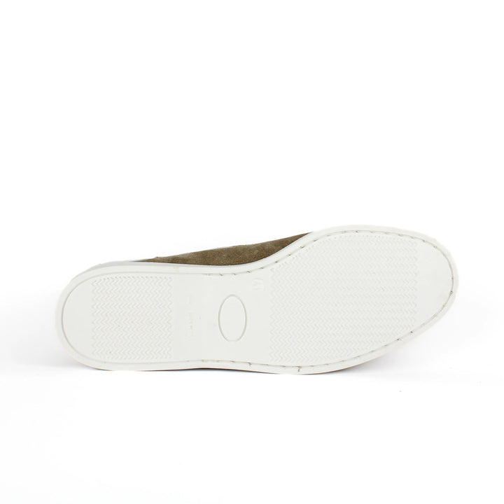 Taupe Suede Boat Moccasins
