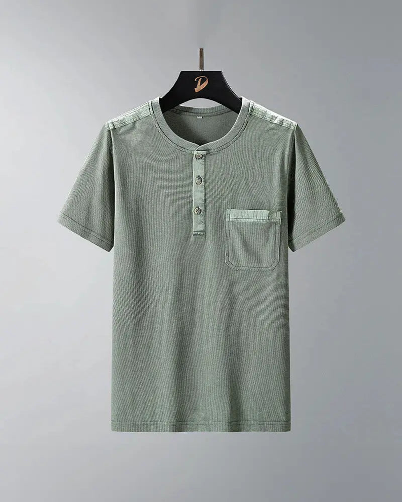 Dionos Waffle Knit Long Sleeve Henley