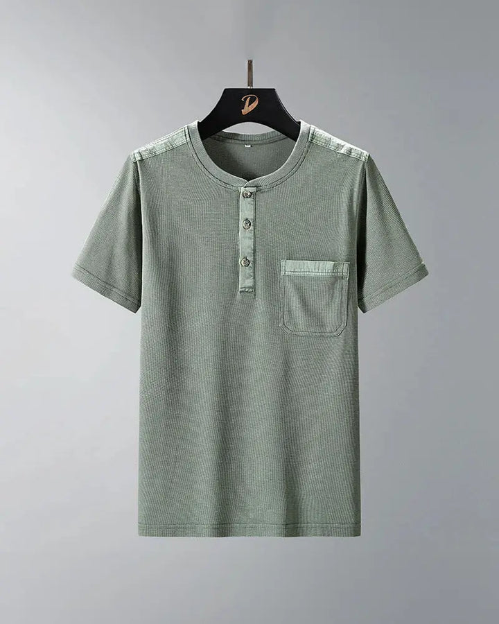 Dionos Waffle Knit Long Sleeve Henley