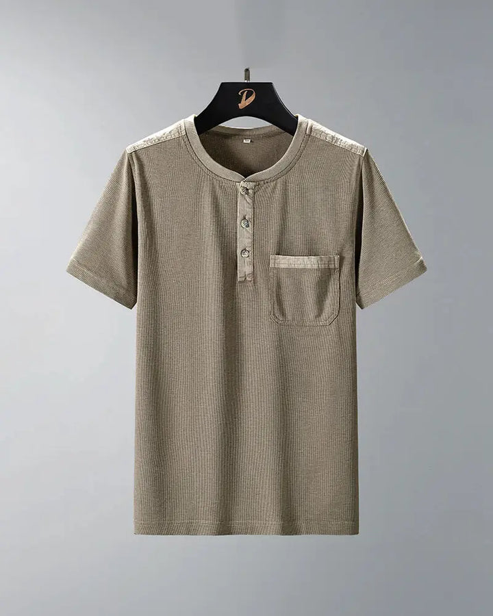 Dionos Waffle Knit Long Sleeve Henley
