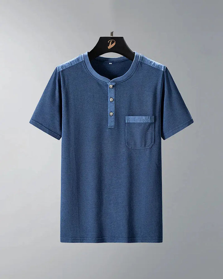 Dionos Waffle Knit Long Sleeve Henley