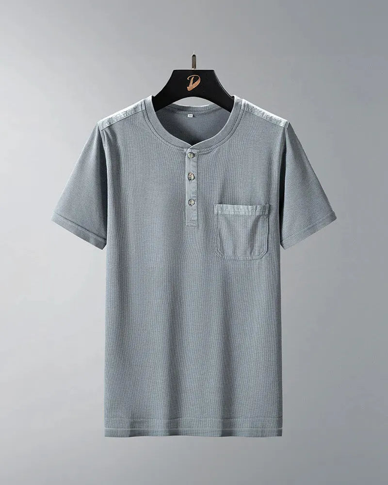 Dionos Waffle Knit Long Sleeve Henley