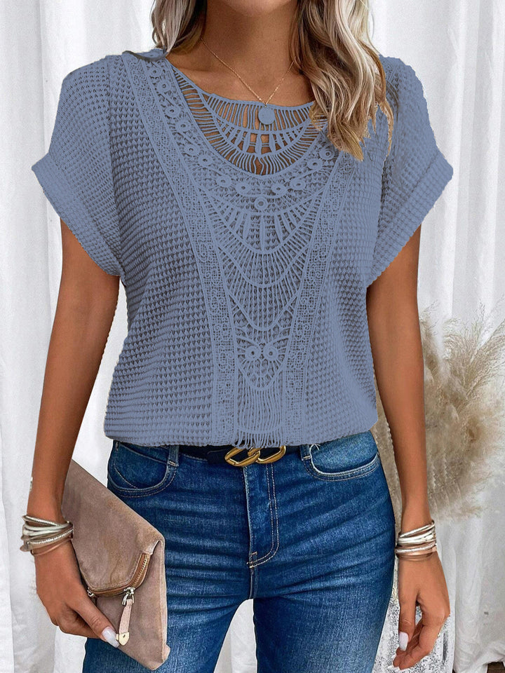 Zarelle | Top with Lace Accents
