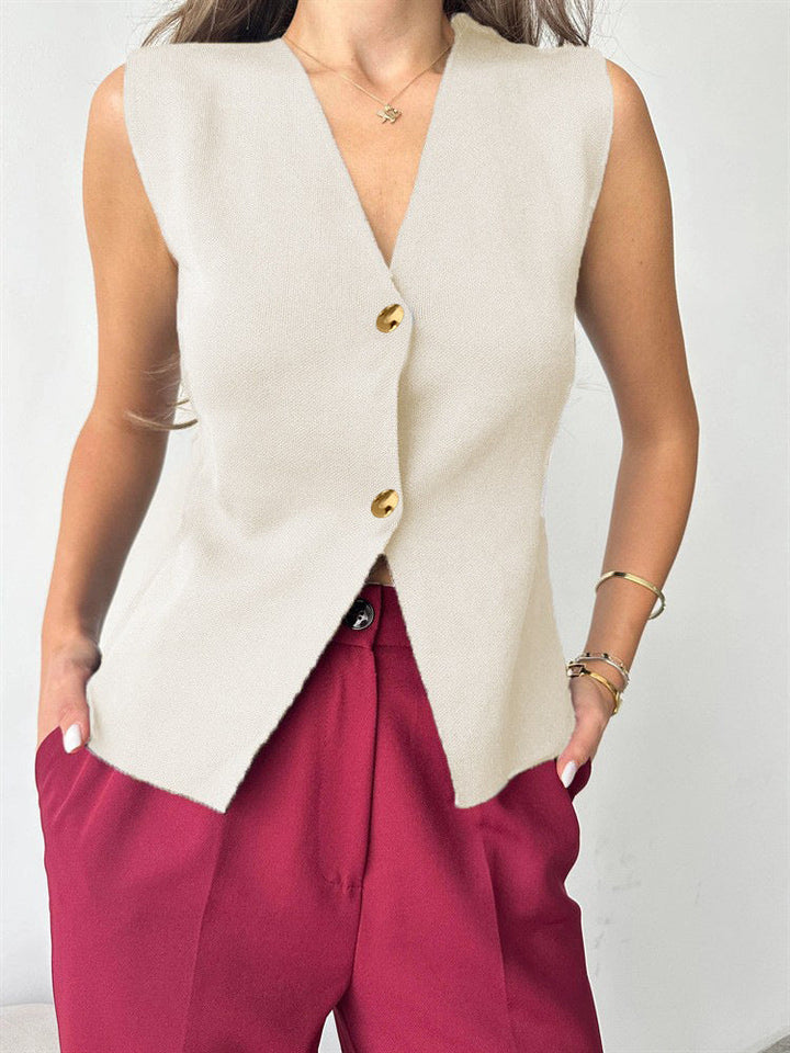 Gaby | Sleeveless Button-Up Blouse