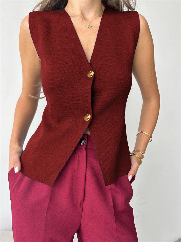 Gaby | Sleeveless Button-Up Blouse