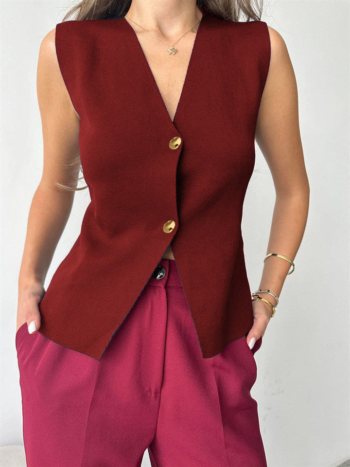Gaby | Sleeveless Button-Up Blouse