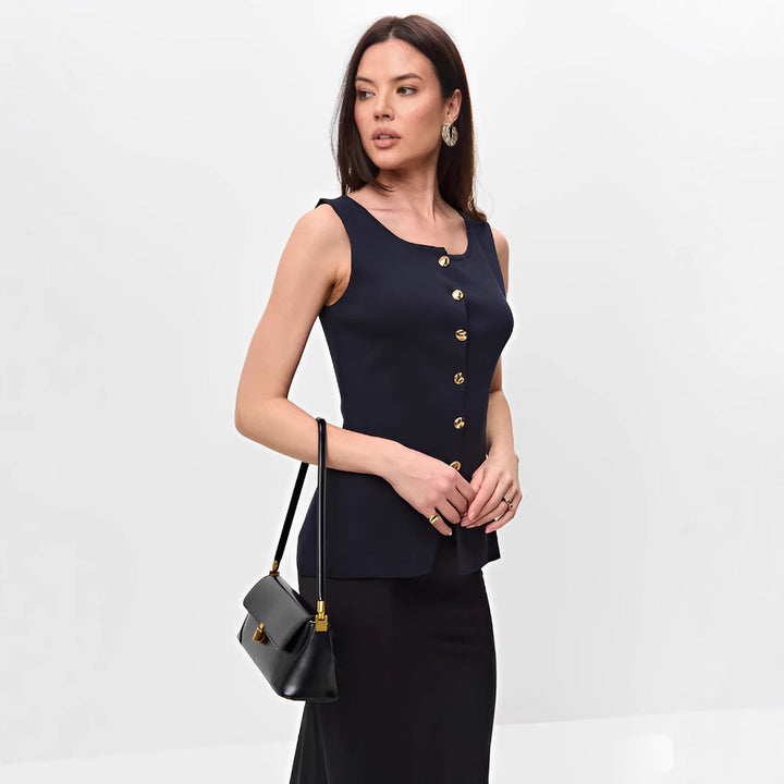Gaby | Sleeveless Button-Up Blouse