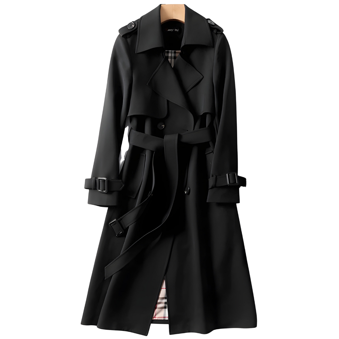 Ivory Saige Elegant Trench Coat with Timeless Style
