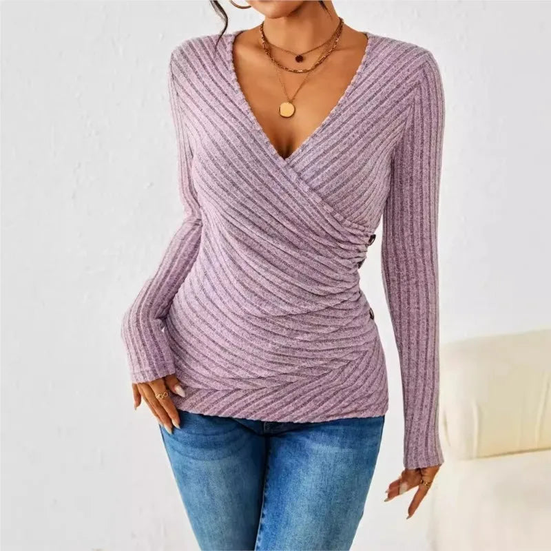 Taylor | Long Sleeve Top with Tummy-Tucking Design