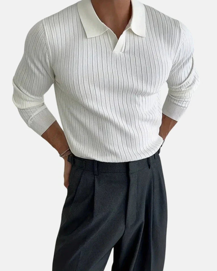 Ribbed Polo Sweatshirt by Hampton