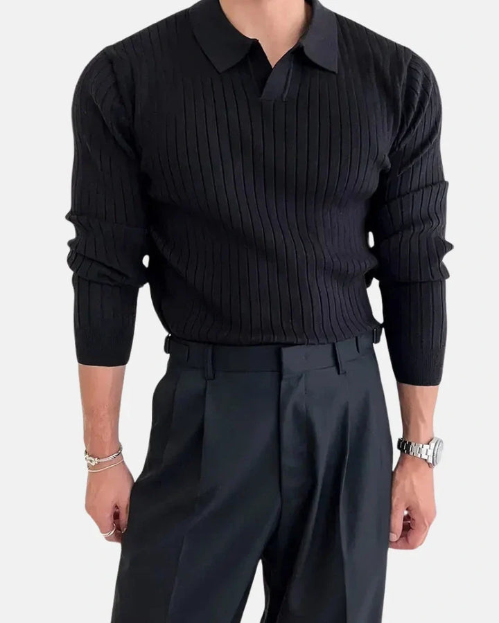 Ribbed Polo Sweatshirt by Hampton