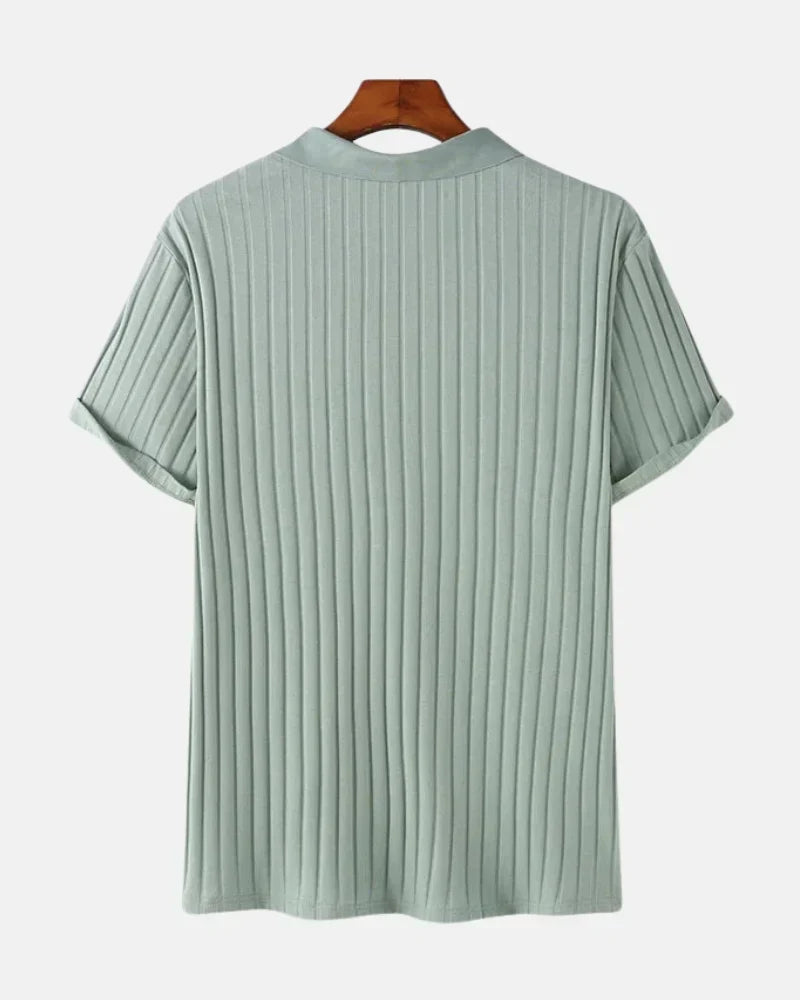 Ribbed Zip Polo by Stratus