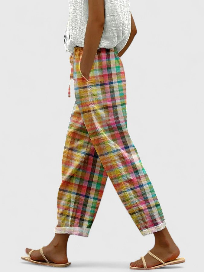 Gisara | Cozy Plaid Trousers