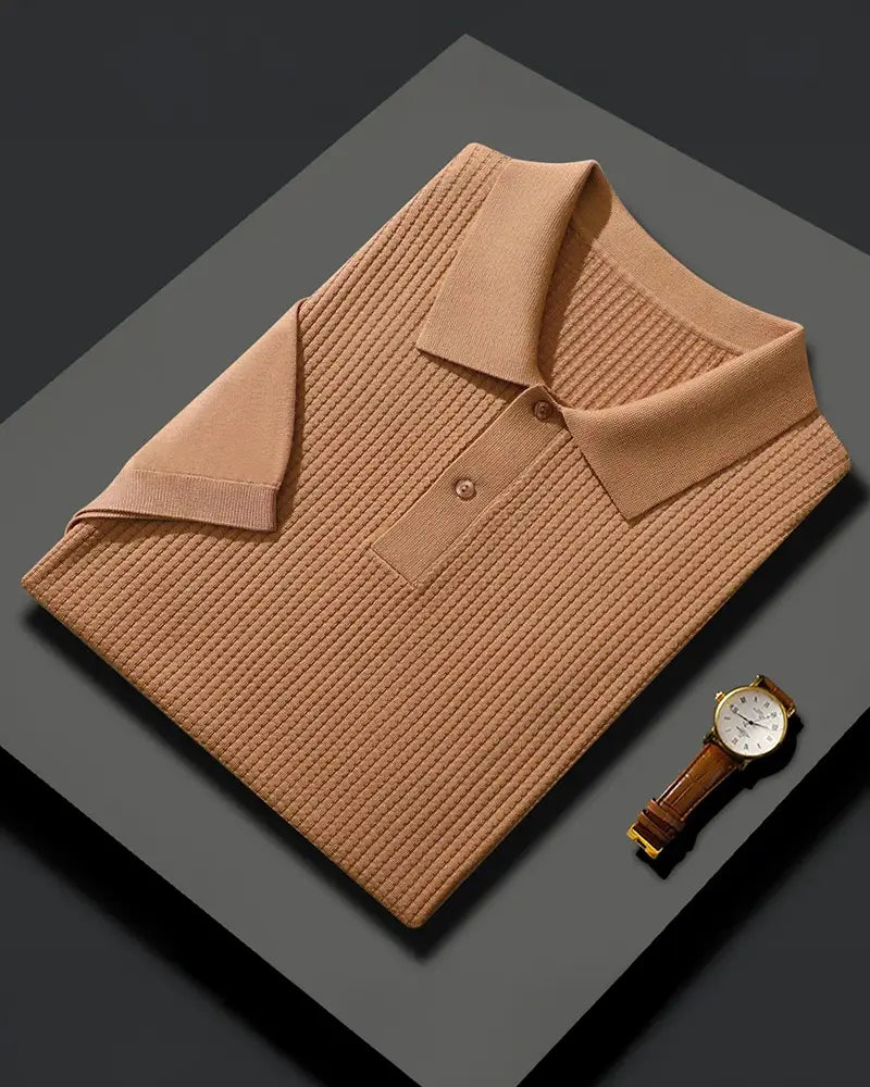 Silk Polo Shirt in Mulberry