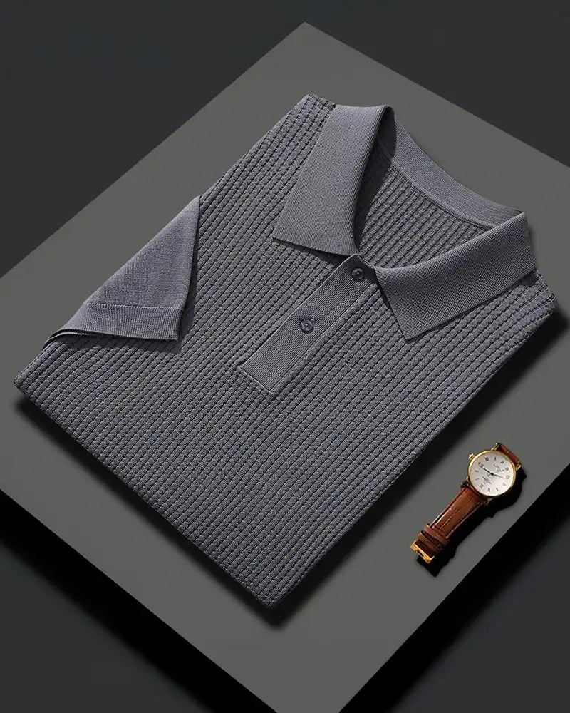 Silk Polo Shirt in Mulberry