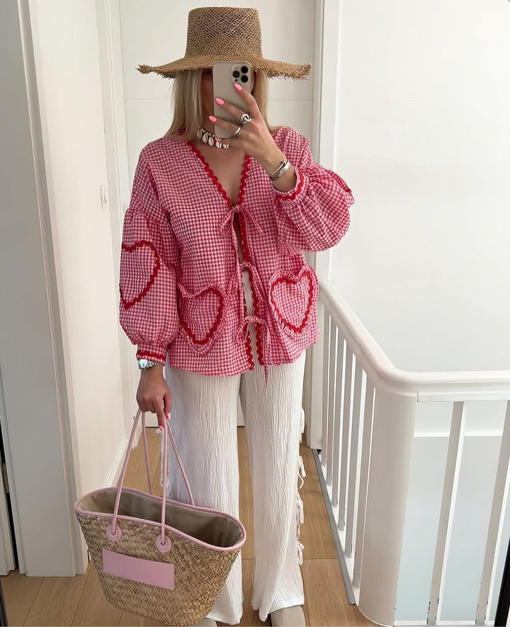 Lily | Heart Print Blouse